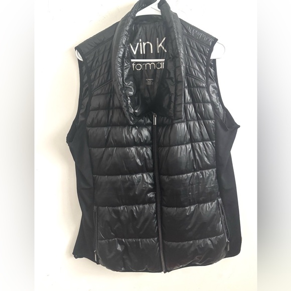 Calvin Klein Performance Women’s Black Quilted Puffer Vest XL Zip-Up Activewear - Picture 1 of 5